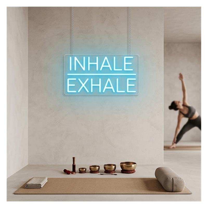 Inhale Exhale Neon Sign Light  - Yoga Fitness Holiday 评论和价格