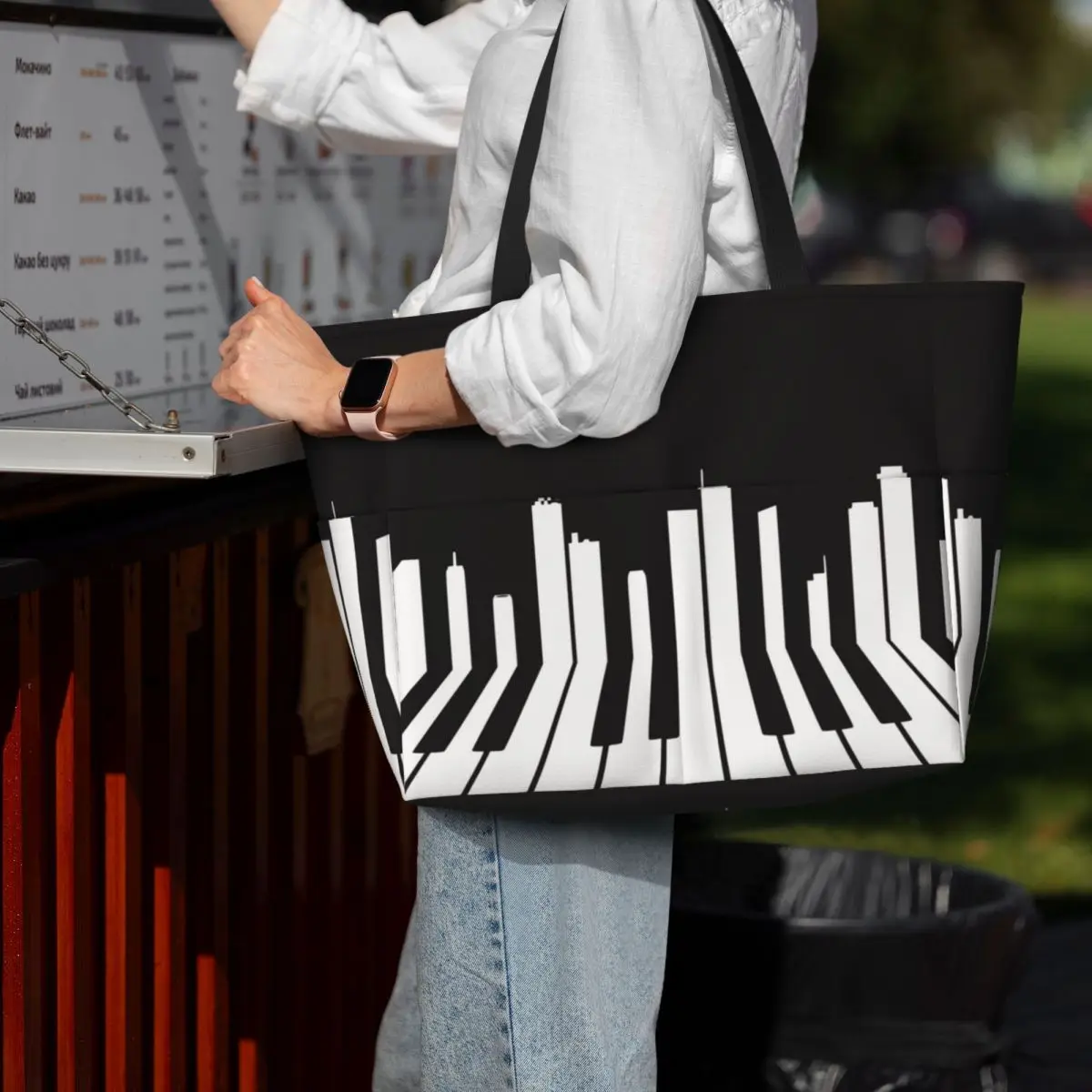 Piano City Music Beach Tote Ba - Yoga Fitness Music 评论和价格