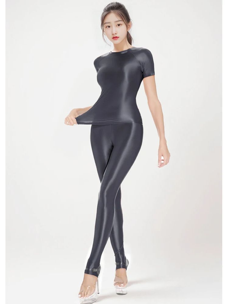 M-XL Glossy Shiny Elastic Shor - Yoga Fitness Fit Club 评论和价格