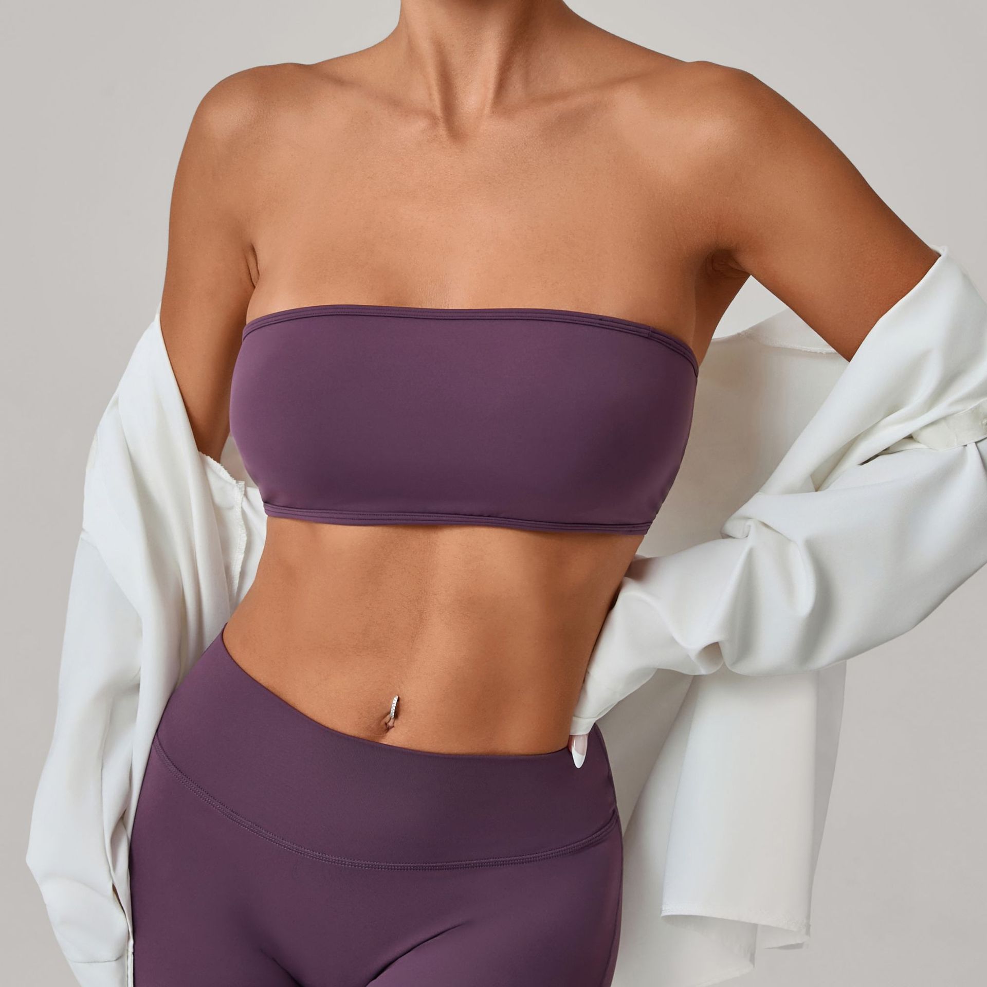 Women Strapless Sports Bra Gym - Yoga Fitness Youtube 评论和价格