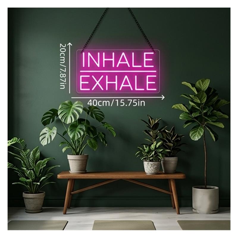 Inhale Exhale Neon Sign, Fitne - Yoga Fitness Holiday 评论和价格