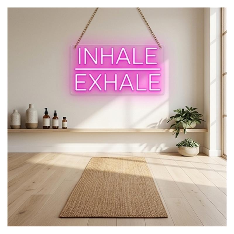 Inhale Exhale Neon Sign, Fitne - Yoga Fitness Holiday 评论和价格