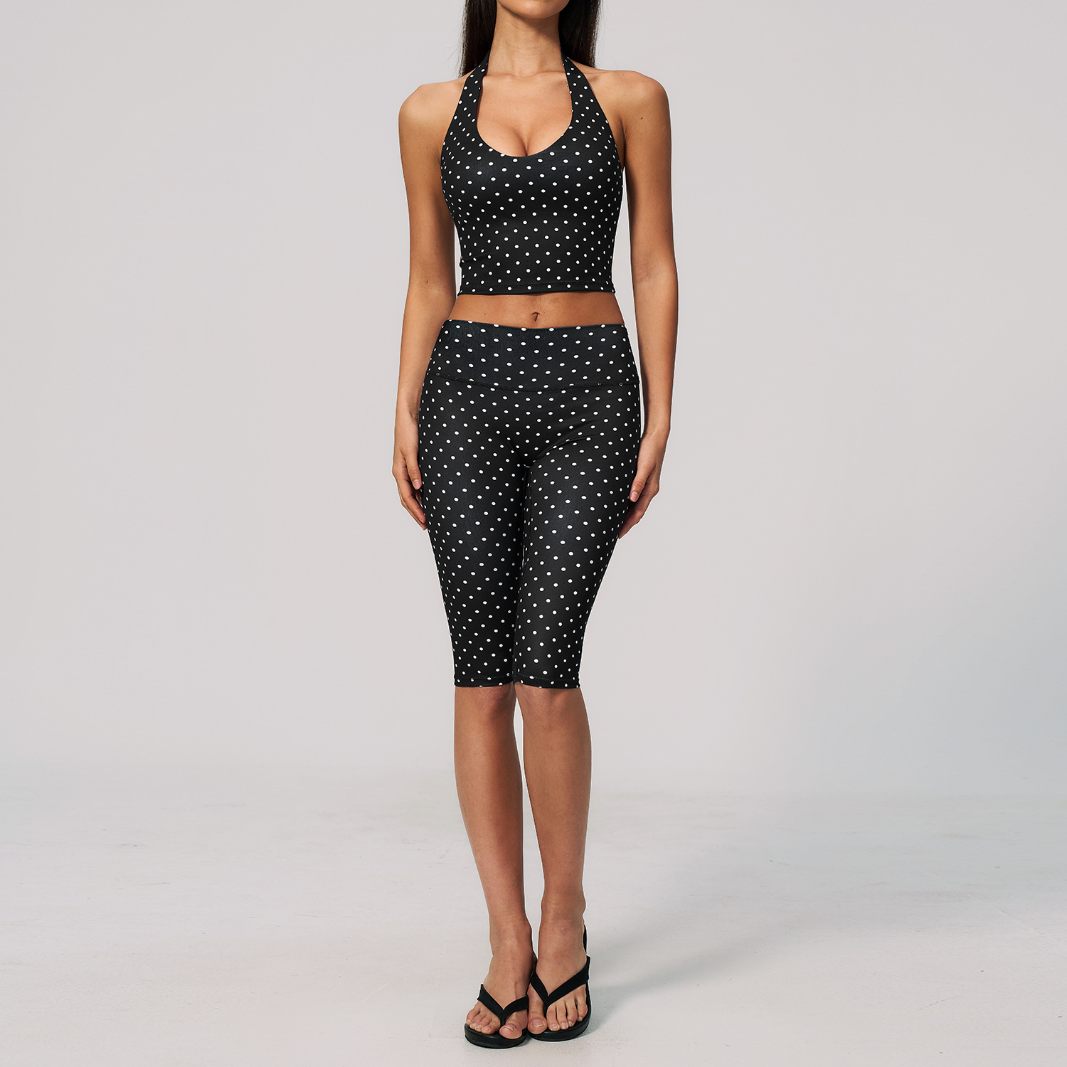 STYLISH LADY Polka Dot Halter  - Yoga Fitness Fit Club 评论和价格