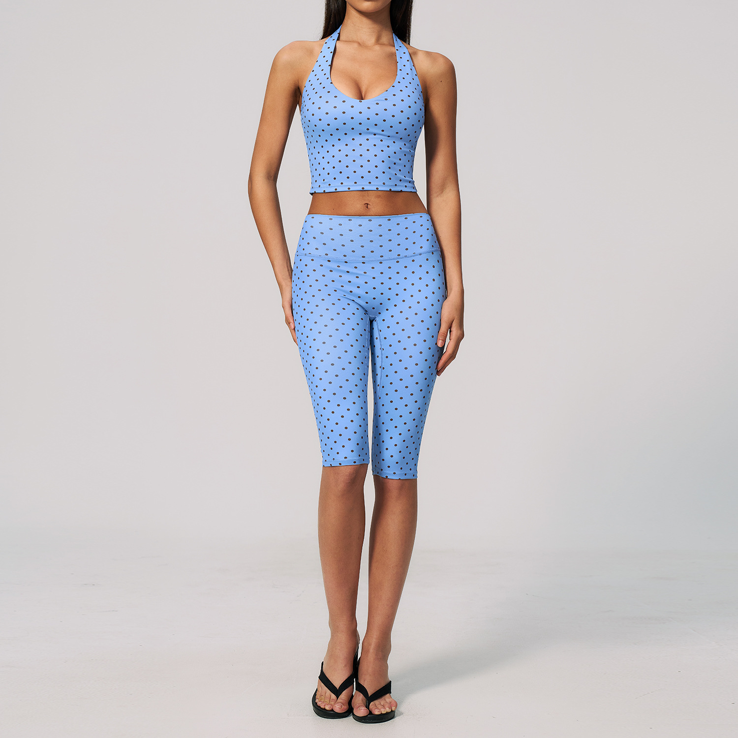 STYLISH LADY Polka Dot Halter  - Yoga Fitness Fit Club 评论和价格